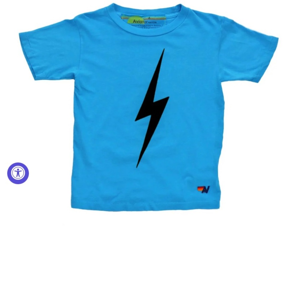 Aviator Nation Kids Bolt Tee Neon Blue
